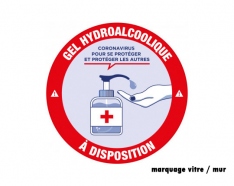 Stickers Gel Hydroalcoolique - Affiche prévention covid 19 - Coronavirus