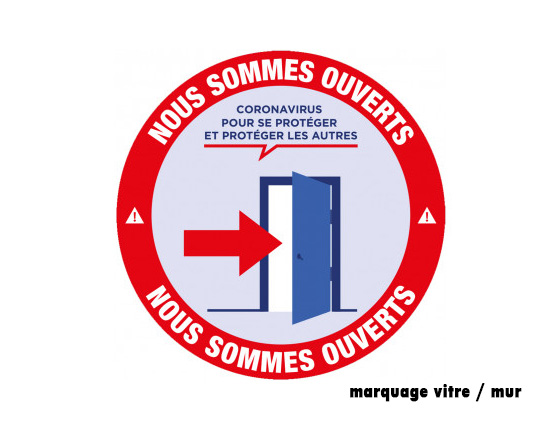 Stickers Vitrine Rond Nous sommes ouvert