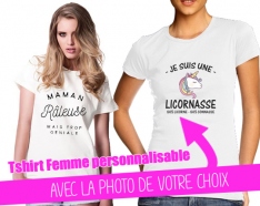 T-shirt Femme Col rond manche courte Blanc personnalisable