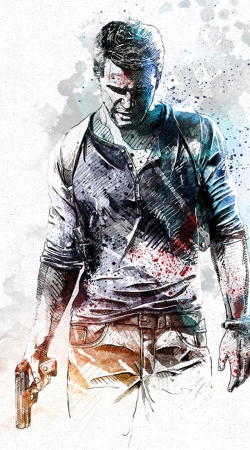 coque Uncharted Nathan Drake Watercolor Art