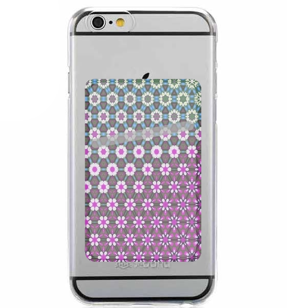 Porte Abstract bright floral geometric pattern teal pink white