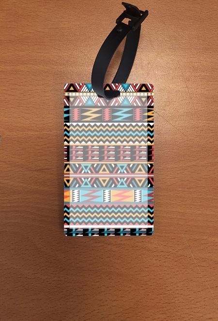 Porte adresse pour bagage aztec pattern red Tribal