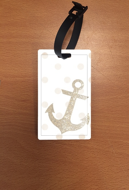 Porte Glitter Anchor and dots in gold