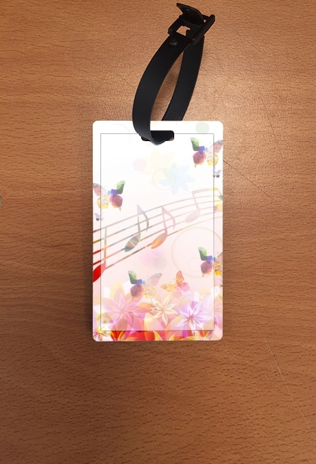Porte adresse pour bagage Notes de musique Papillon colorés