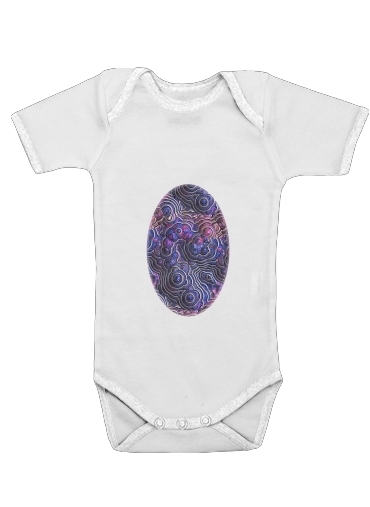 Body bébé blanc manche courte Blue pink bubble cells pattern