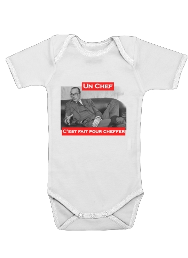 Body bébé blanc manche courte Chirac Un Chef cest fait pour cheffer
