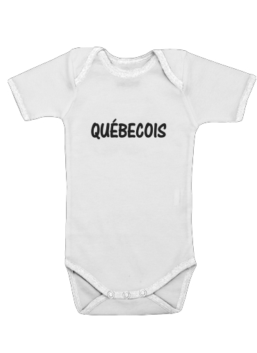 Body bébé blanc manche courte Drapeau Quebec Peinture