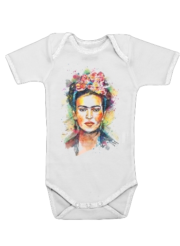 Body bébé blanc manche courte Frida Kahlo