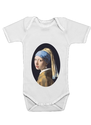 Body bébé blanc manche courte Girl with a Pearl Earring