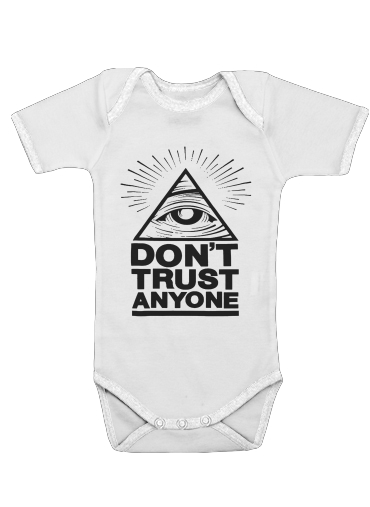 Body bébé blanc manche courte Illuminati Dont trust anyone
