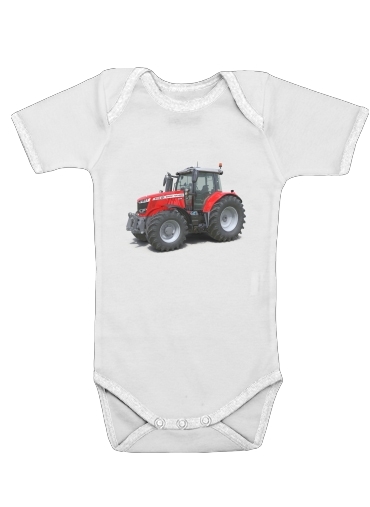 Body bébé blanc manche courte Massey Fergusson Tractor