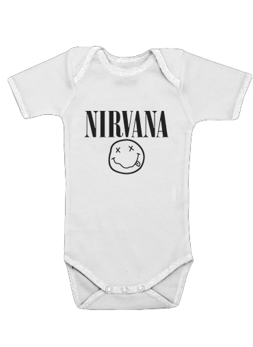 Body Manches Courtes pour Enfant du Groupe Nirvana avec visuel Yellow Happy  Face Taille 0-3 mois Tranche d'âge Nourrissons (0-3 mois)