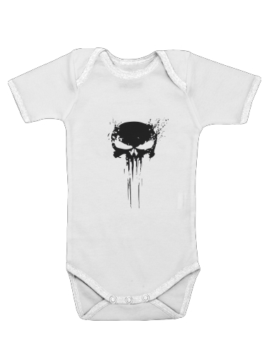 Body bébé blanc manche courte Punisher Skull