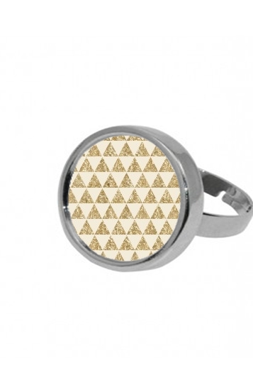 Bague ronde Glitter Triangles in Gold