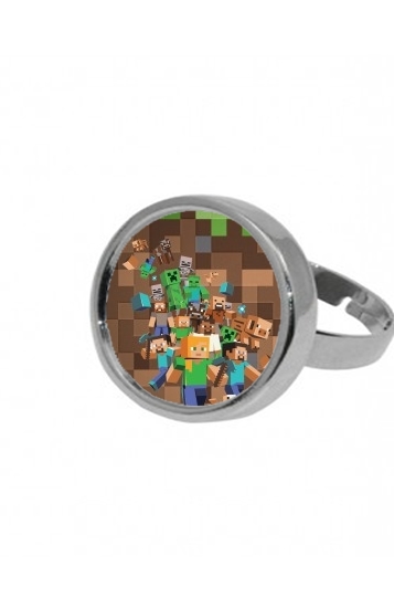Bague ronde Minecraft Creeper Forest
