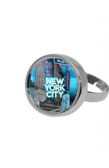 Bague ronde New York City II [blue]
