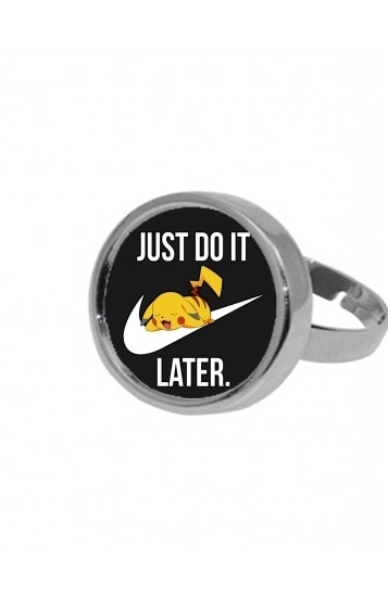 Bague ronde Nike Parody Just Do it Later X Pikachu