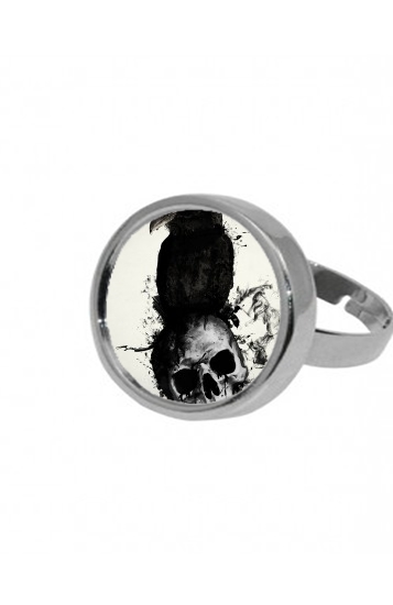 Bague Raven and Skull