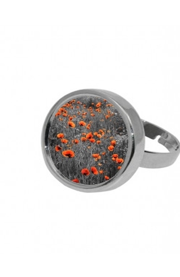 Bague ronde Red and Black Field
