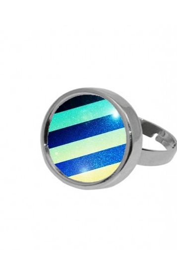 Bague Striped Colorful Glitter