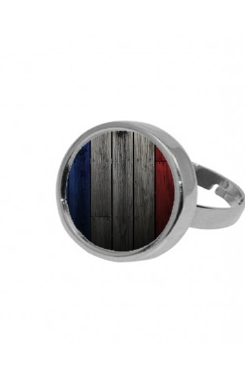 Bague Drapeau France sur bois