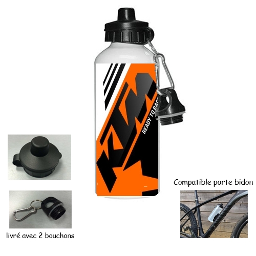 KTM Vélo flacon a bouteille bottle équipe 700 ml orange avec noir logo 