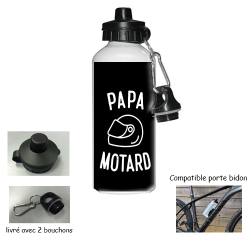 Gourde Papa Motard Moto Passion