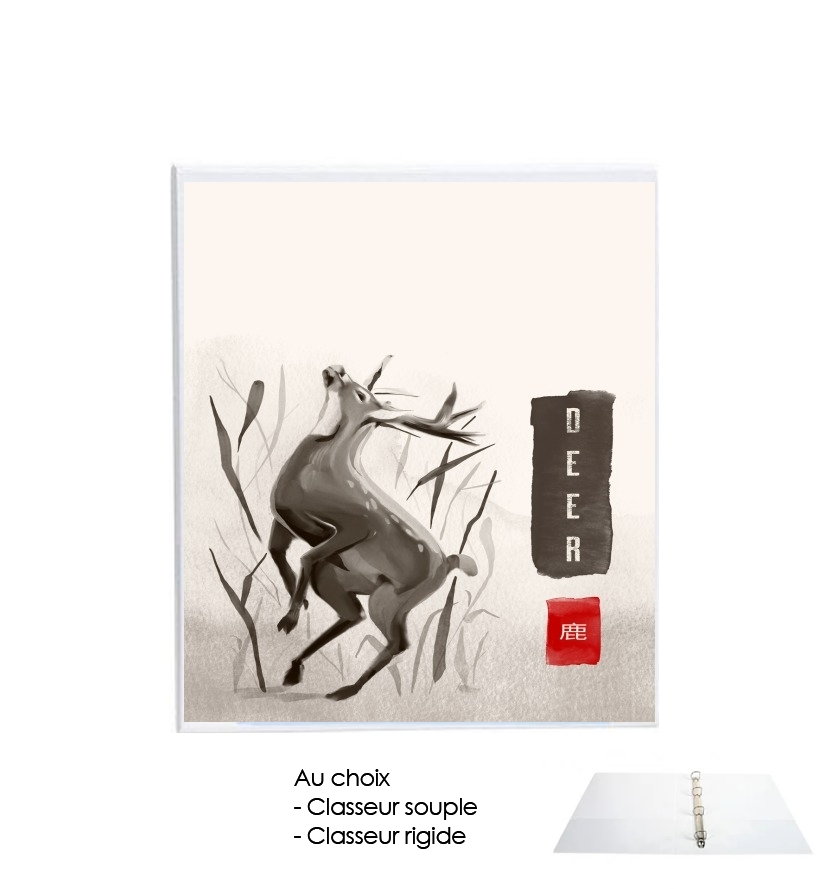 Classeur Deer Japan watercolor art