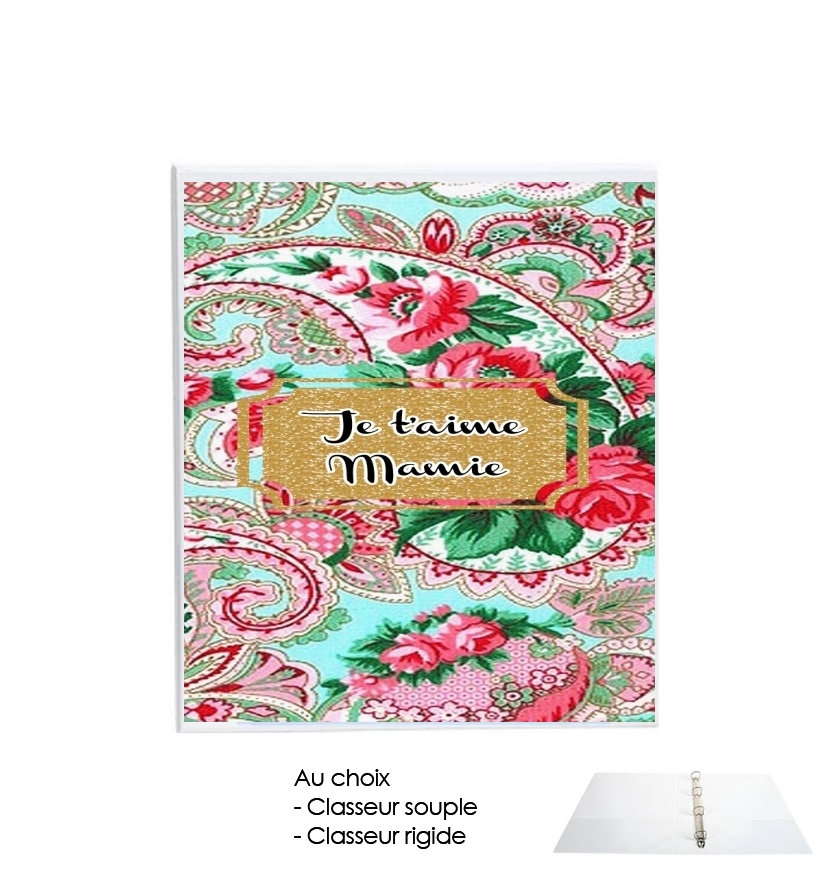 Classeur Floral Old Tissue - Je t'aime Mamie