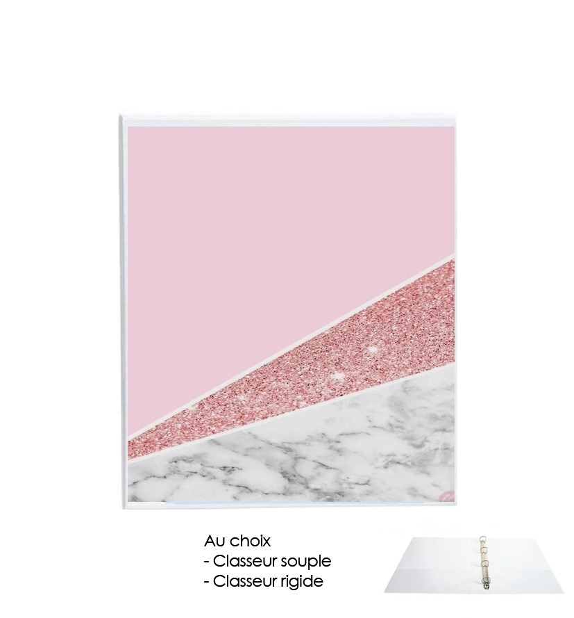 Classeur Initiale Marble and Glitter Pink