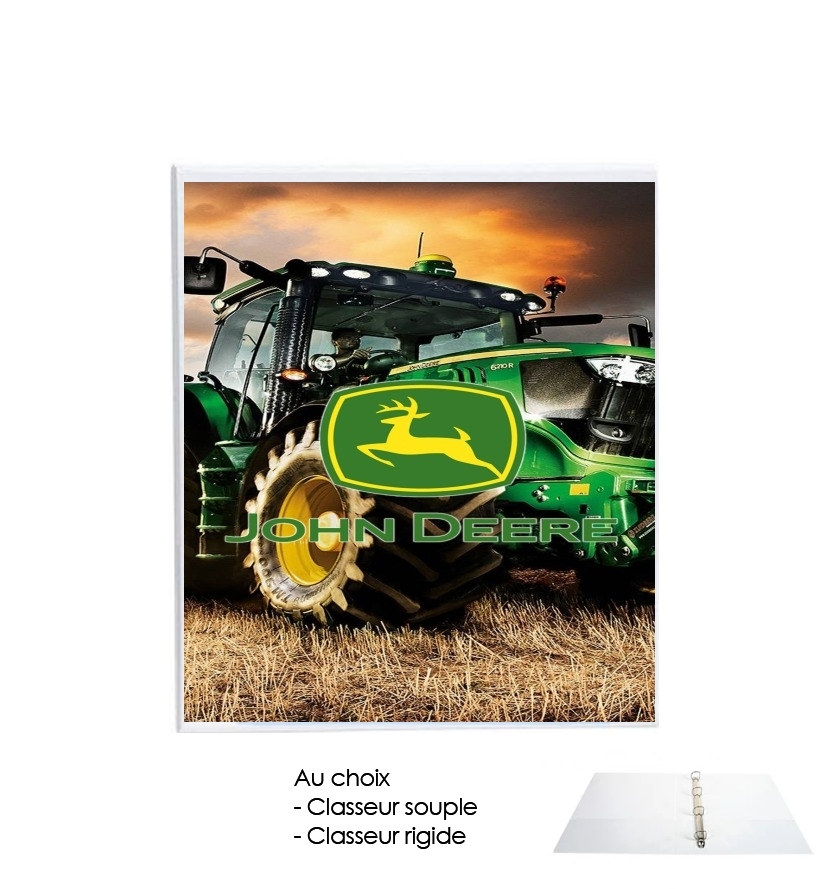 Classeur A4 personnalisable John Deer Tracteur vert