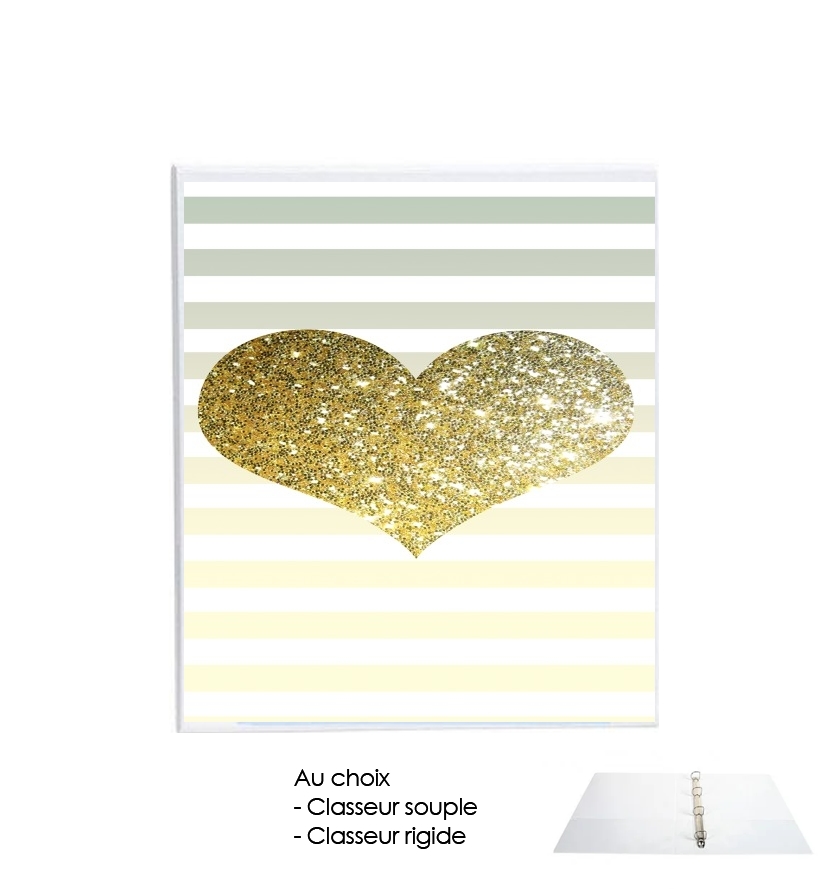 Classeur Sunny Gold Glitter Heart
