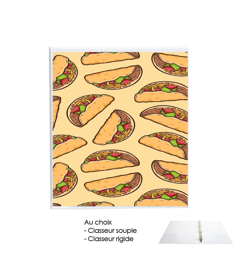 Classeur Taco seamless pattern mexican food