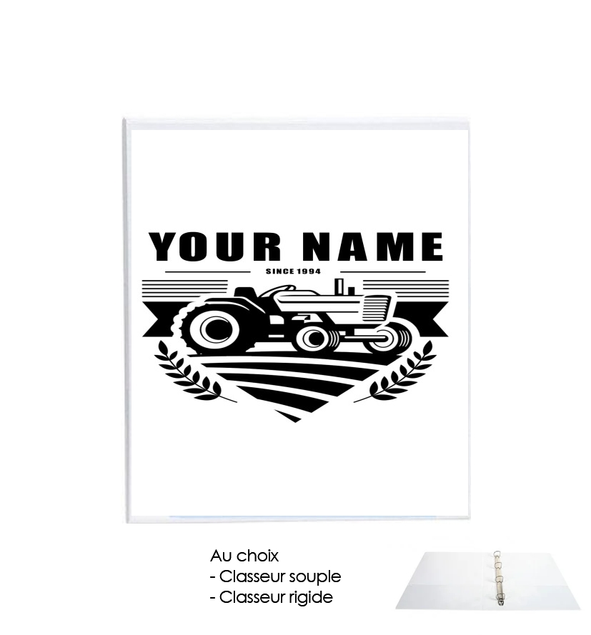 Classeur Tracteur Logo personnalisable prénom date de naissance