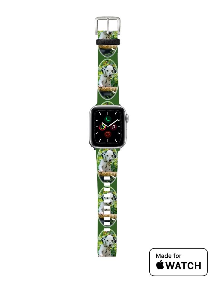 Bracelet Apple Watch chiot dalmatien dans un panier
