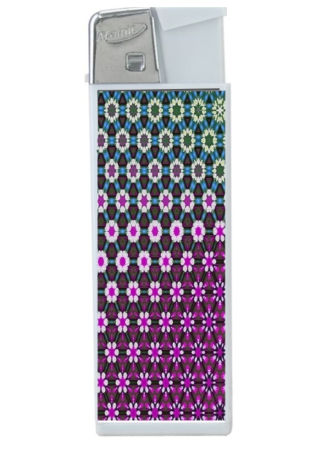 Briquet Abstract bright floral geometric pattern teal pink white