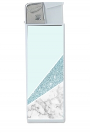 Briquet personnalisable Initiale Marble and Glitter Blue