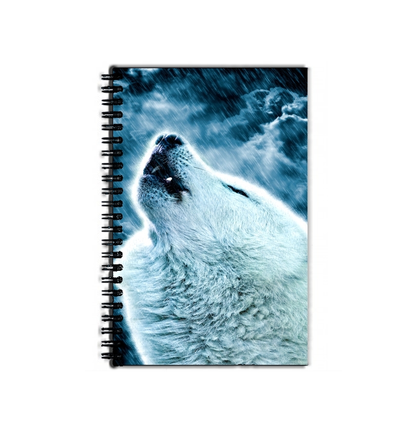 Cahier A howling wolf in the rain
