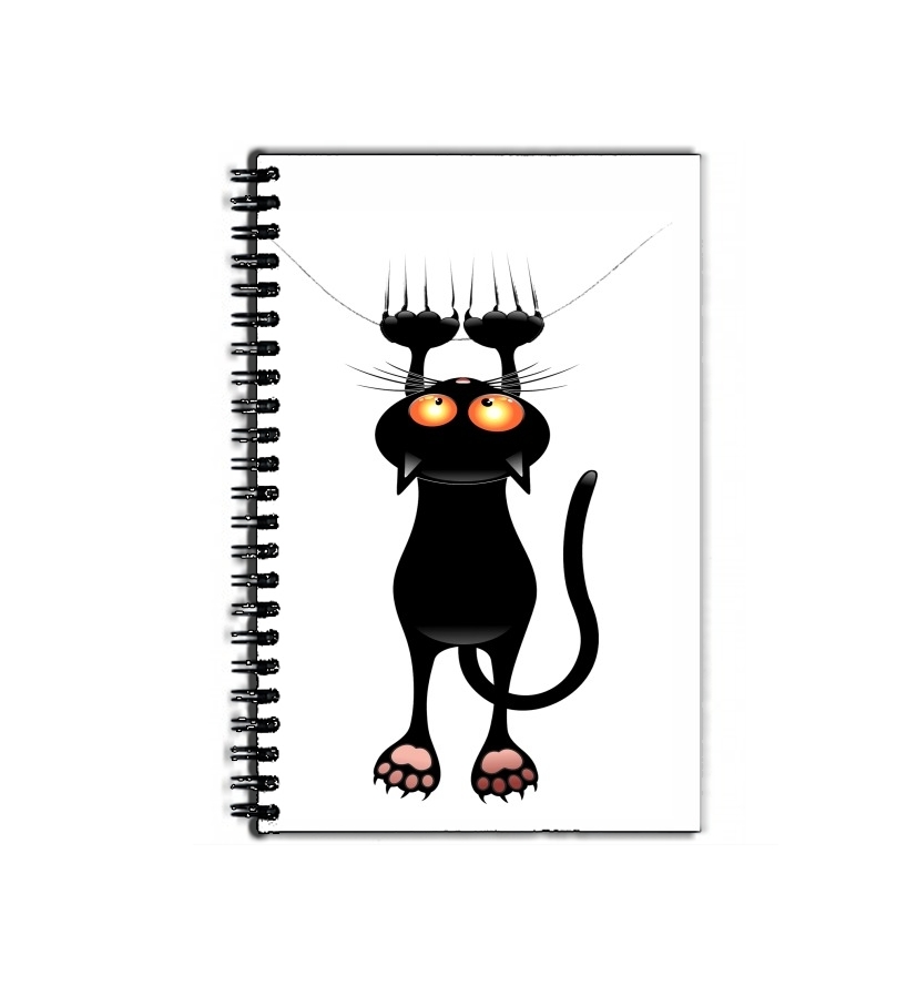 Cahier Chat noir qui s'accroche