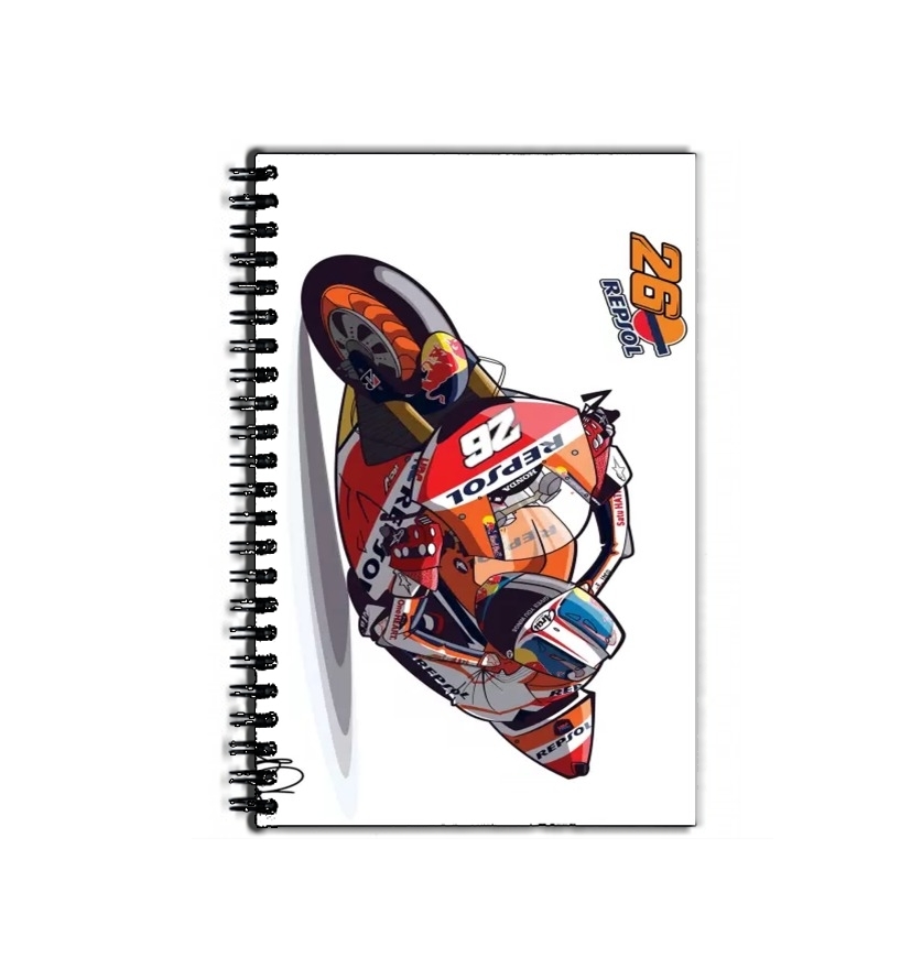 Cahier Dani Pedrosa Moto GP Cartoon Art