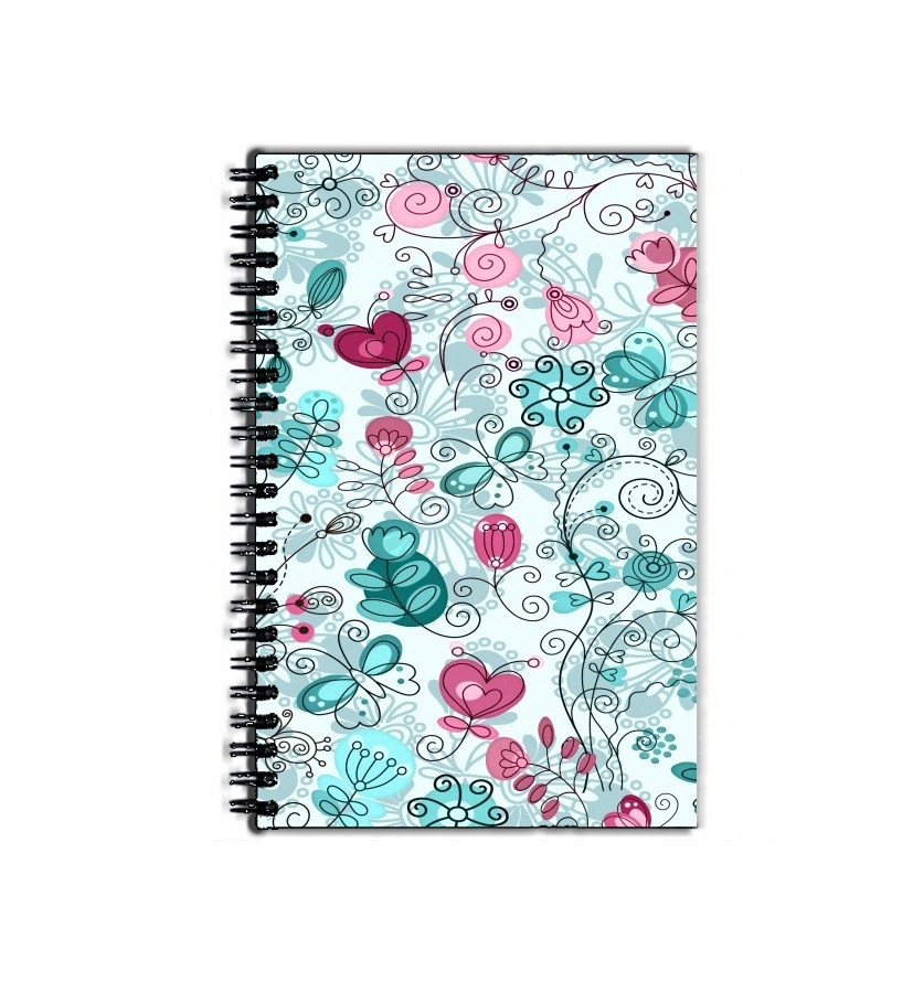 Cahier doodle flowers and butterflies