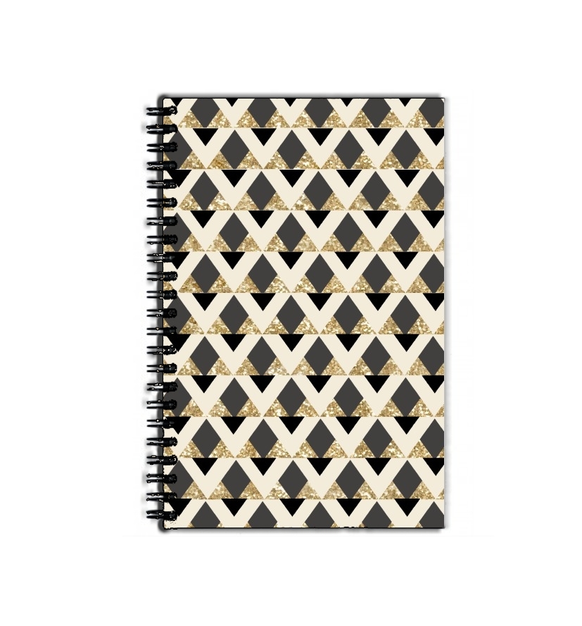 Cahier Glitter Triangles in Gold Black And Nude