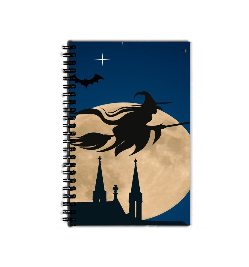 Cahier Halloween Pleine Lune avec sorcière