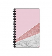cahier-de-texte Initiale Marble and Glitter Pink