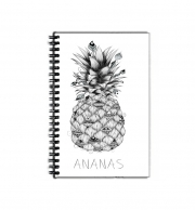 cahier-de-texte Ananas en noir et blanc