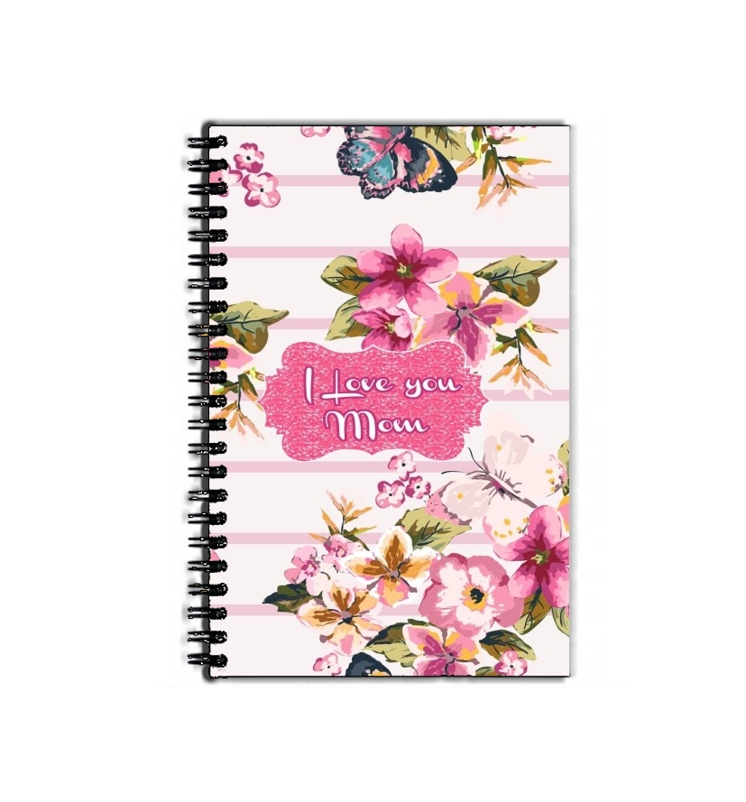 Cahier Pink floral Marinière - Love You Mom