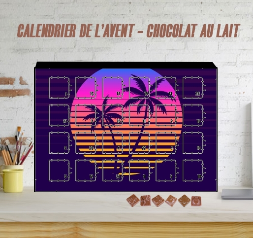 Calendrier Classic retro 80s style tropical sunset