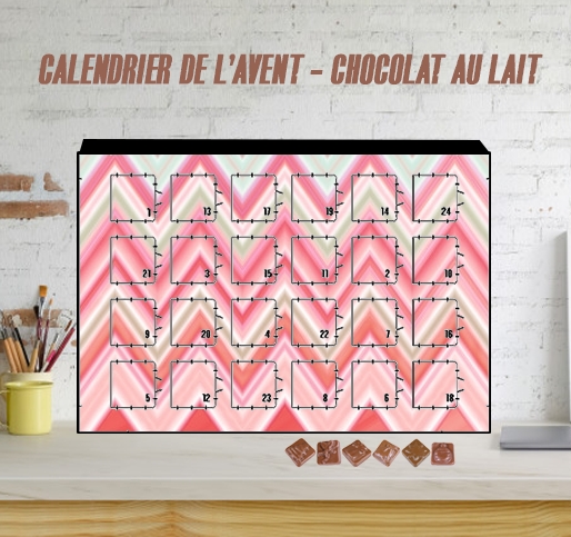 Calendrier colorful chevron in pink