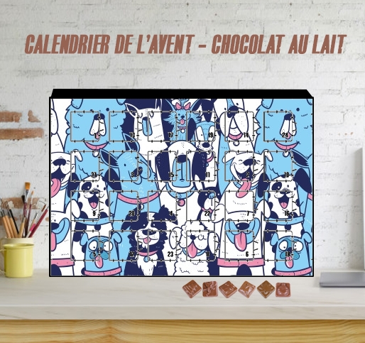 Calendrier Dogs seamless pattern