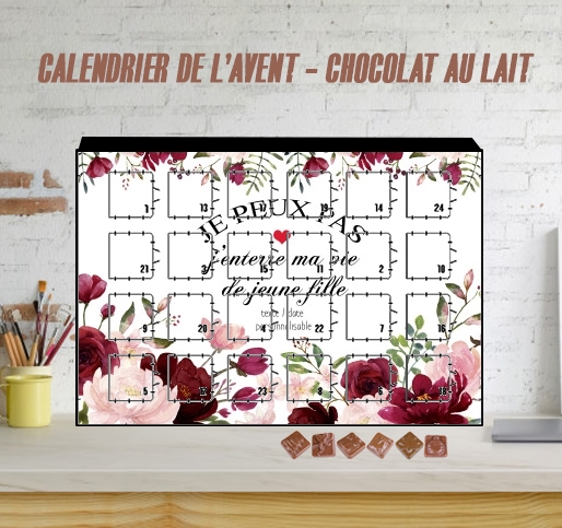 Calendrier EVJF Cadeau enterrement vie de jeune fille personnalisable avec date ou texte